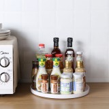 可旋转调味盘置物架厨房收纳神器桌面多功能防滑收纳盘双层转盘圆形（一层）