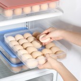 冰箱鸡蛋收纳盒家用分格大容量鸡蛋盒塑料架托可叠加带盖鸡蛋保鲜盒（24格）