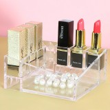 化妆品收纳盒收纳架小号多格首饰盒透明亚克力整理盒子斜坡形口红收纳盒 1019 C177