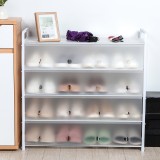 防尘带门帘鞋架家用多层钢管组装防尘鞋柜宿舍省空间收纳神器鞋子架（白色）