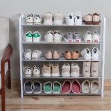 防尘带门帘鞋架家用多层钢管组装防尘鞋柜宿舍省空间收纳神器鞋子架（白色）