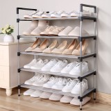 不锈钢多层鞋架简易组合式收纳鞋柜省空间宿舍鞋架子家用经济型 (67cm垫片款)