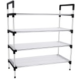 不锈钢多层鞋架简易组合式收纳鞋柜省空间宿舍鞋架子家用经济型 (67cm垫片款)