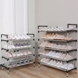 不锈钢多层鞋架简易组合式收纳鞋柜省空间宿舍鞋架子家用经济型 (67cm垫片款)