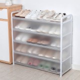 防尘带门帘鞋架家用多层钢管组装防尘鞋柜宿舍省空间收纳神器鞋子架（白色）