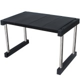 可叠加厨房置物架家用分层调料架双层碗碟架台面储物架沥水收纳架 单层短款（41*26*24cm）