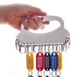 加厚不锈钢钥匙盘钥匙圈可标记标签分类手提款钥匙牌18位钥匙扣