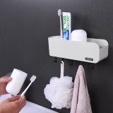 卫生间吸壁牙刷收纳架牙刷筒牙刷杯牙刷置物架壁挂式牙刷架洗漱套装