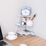 厨房置物架转角架浴室收纳架子扇形落地储物架三角扇形铁艺收纳架（3层）