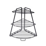 厨房置物架转角架浴室收纳架子扇形落地储物架三角扇形铁艺收纳架（3层）