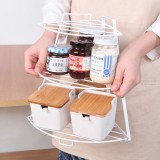 厨房置物架转角架浴室收纳架子扇形落地储物架三角扇形铁艺收纳架（3层）