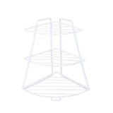 厨房置物架转角架浴室收纳架子扇形落地储物架三角扇形铁艺收纳架（3层）