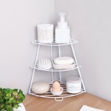 厨房置物架转角架浴室收纳架子扇形落地储物架三角扇形铁艺收纳架（3层）