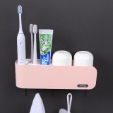 卫生间吸壁牙刷收纳架牙刷筒牙刷杯牙刷置物架壁挂式牙刷架洗漱套装