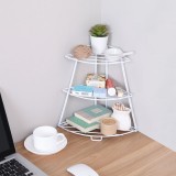 厨房置物架转角架浴室收纳架子扇形落地储物架三角扇形铁艺收纳架（3层）