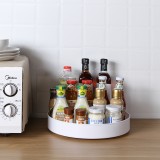 可旋转调味盘置物架厨房收纳神器桌面多功能防滑收纳盘双层转盘圆形（单层加高款大号）