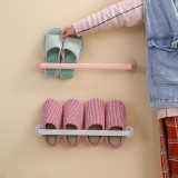 加长型浴室拖鞋架壁挂式免打孔门后置物架厕所沥水省空间收纳神器