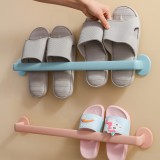 加长型浴室拖鞋架壁挂式免打孔门后置物架厕所沥水省空间收纳神器