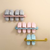 加长型浴室拖鞋架壁挂式免打孔门后置物架厕所沥水省空间收纳神器