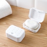 肥皂盒旅行壁挂式可沥水肥皂架卫生间带盖置物架凹点免打孔便携香皂盒TM16007