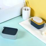 多功能旅行肥皂盒带毛刷海绵垫组合式香皂盒家用卫生间浴室带盖皂架