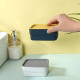 多功能旅行肥皂盒带毛刷海绵垫组合式香皂盒家用卫生间浴室带盖皂架