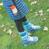  创意防水雨天儿童雨鞋套防滑加厚耐磨高筒雨靴子雨天防水鞋套 儿童款鞋套 鞋底长25cm 357