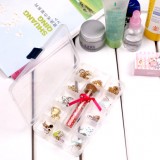 透明有盖多格耳钉收纳盒塑料分格首饰饰品盒储物盒杂物整理收纳盒（15格）