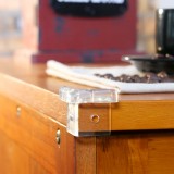 儿童防护防撞角带螺丝防撞垫桌子护墙角婴儿玻璃透明桌角护角保护套子 4个装 直角款