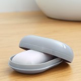 家用浴室带盖沥水肥皂盒出差旅行便携密封香皂盒素色创意防水皂盒(长方形)