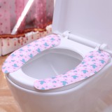 冬季保暖U型可粘贴式时尚马桶垫坐便垫马桶圈马桶贴坐便套坐便器垫子（粉色信鸽）